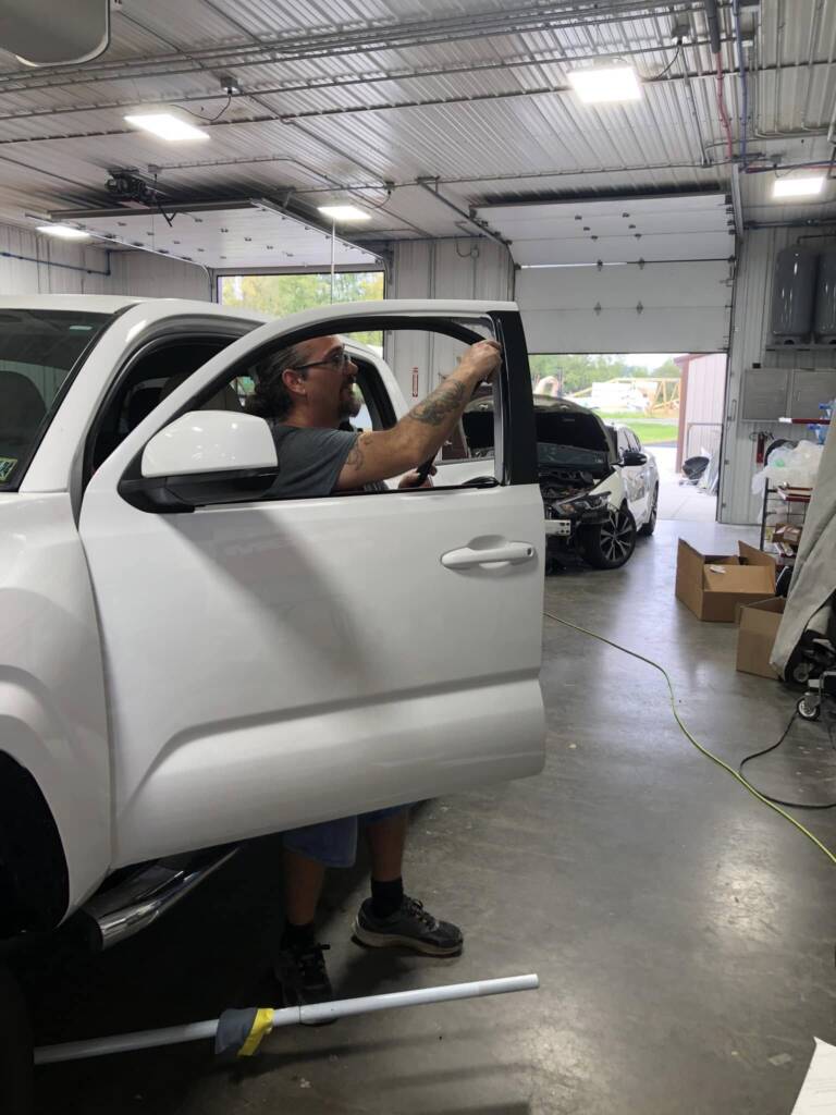 Door repairs and truck repairs at Eldred Collision in Edinboro PA, in the Edinboro area.