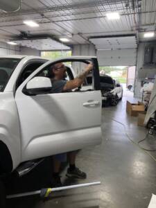 Door repairs and truck repairs at Eldred Collision in Edinboro PA, in the Edinboro area.